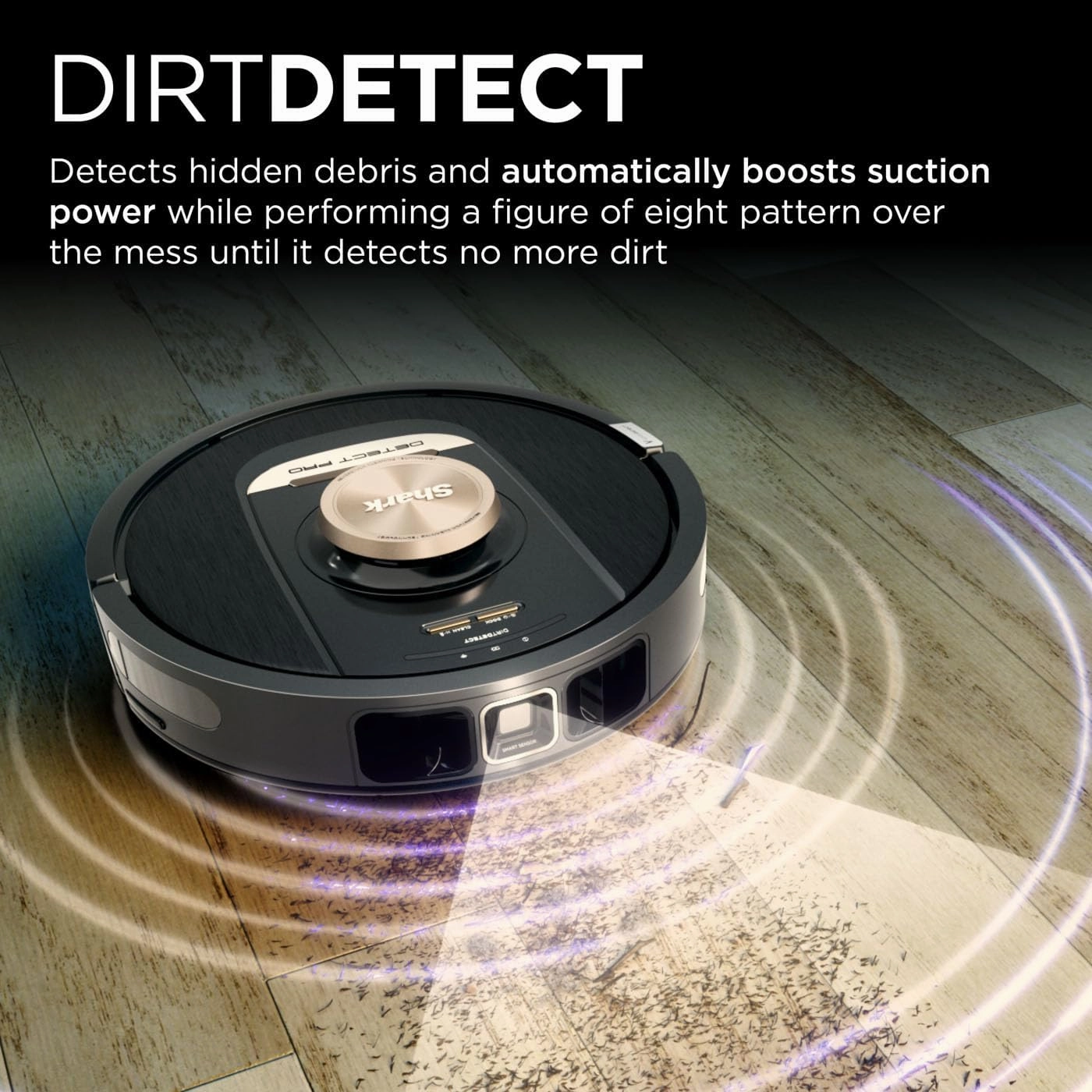 Shark PowerDetect Self-Empty Robot Vacuum, 3D & LiDAR Navigation, Anti-Allergen Base, for Carpets, Hard Floors, Pet Hair, WiFi/App/Alexa, Black