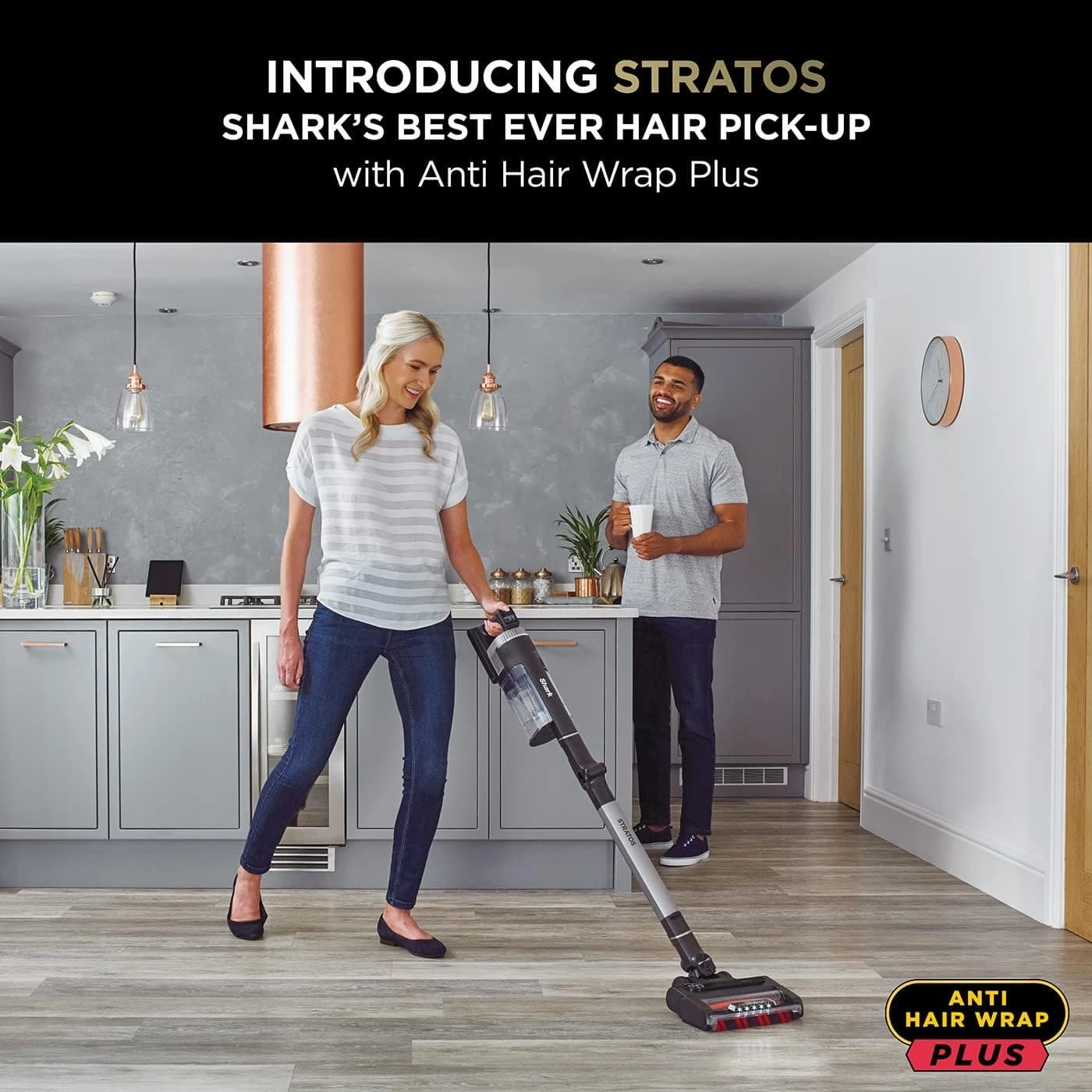Shark Stratos Cordless Stick Vacuum Cleaner Pet Pro, Anti Hair Wrap Plus, 120 Mins Run-Time (2 Batteries), Clean Sense IQ, Anti-Odour, Multi-Surface Tools,Charcoal/Silver, IZ420UKT