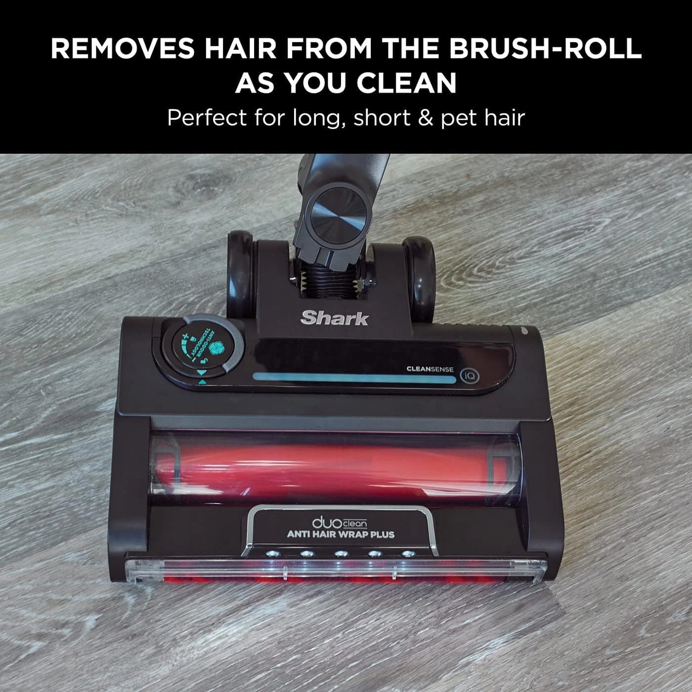 Shark Stratos Cordless Stick Vacuum Cleaner Pet Pro, Anti Hair Wrap Plus, 120 Mins Run-Time (2 Batteries), Clean Sense IQ, Anti-Odour, Multi-Surface Tools,Charcoal/Silver, IZ420UKT