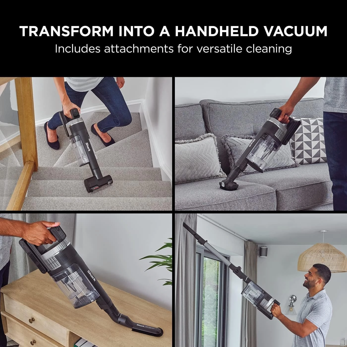 Shark Stratos Cordless Stick Vacuum Cleaner Pet Pro, Anti Hair Wrap Plus, 120 Mins Run-Time (2 Batteries), Clean Sense IQ, Anti-Odour, Multi-Surface Tools,Charcoal/Silver, IZ420UKT
