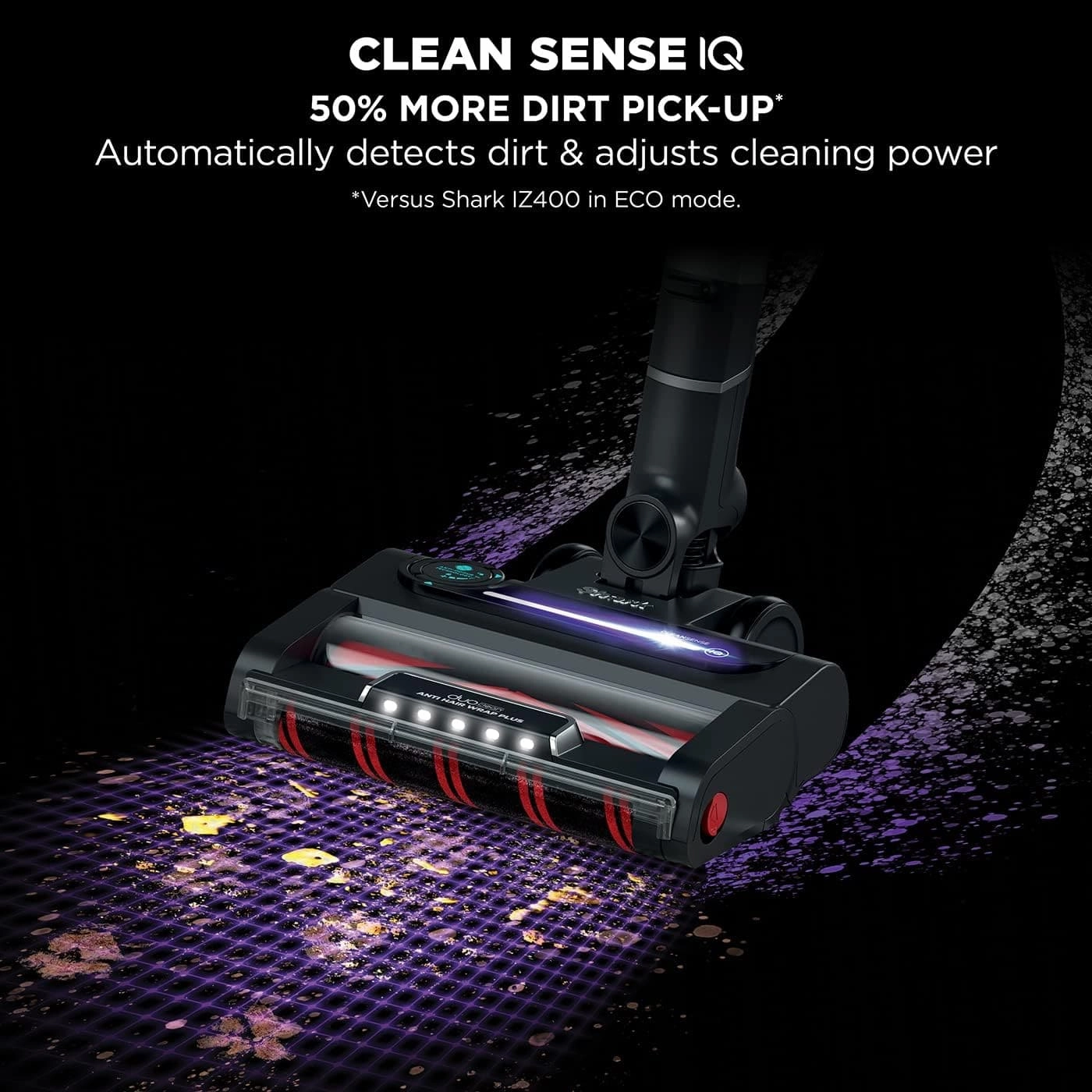 Shark Stratos IZ400UKT Pet Pro Cordless Vacuum: Anti Hair Wrap, Clean Sense IQ, Anti-Odour, 60 Min Run-Time, Removable Battery, 3 Attachments - Charcoal/Brass