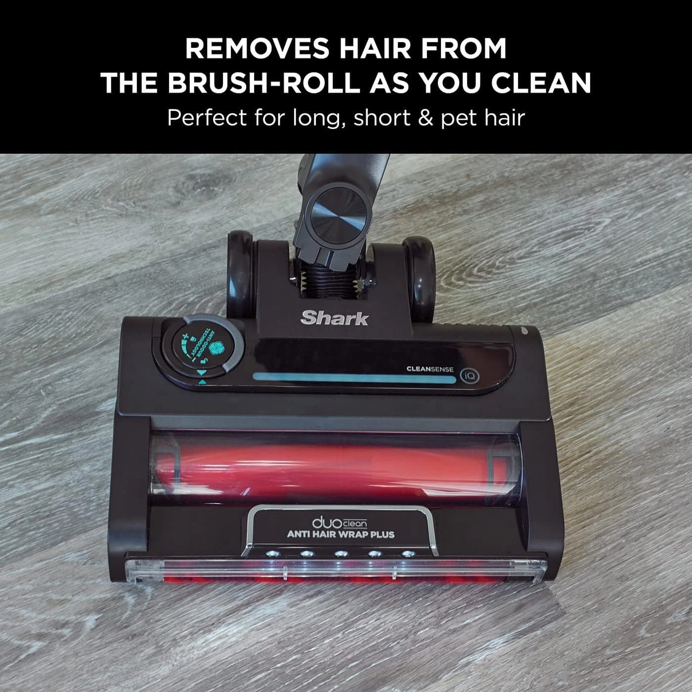 Shark Stratos IZ400UKT Pet Pro Cordless Vacuum: Anti Hair Wrap, Clean Sense IQ, Anti-Odour, 60 Min Run-Time, Removable Battery, 3 Attachments - Charcoal/Brass
