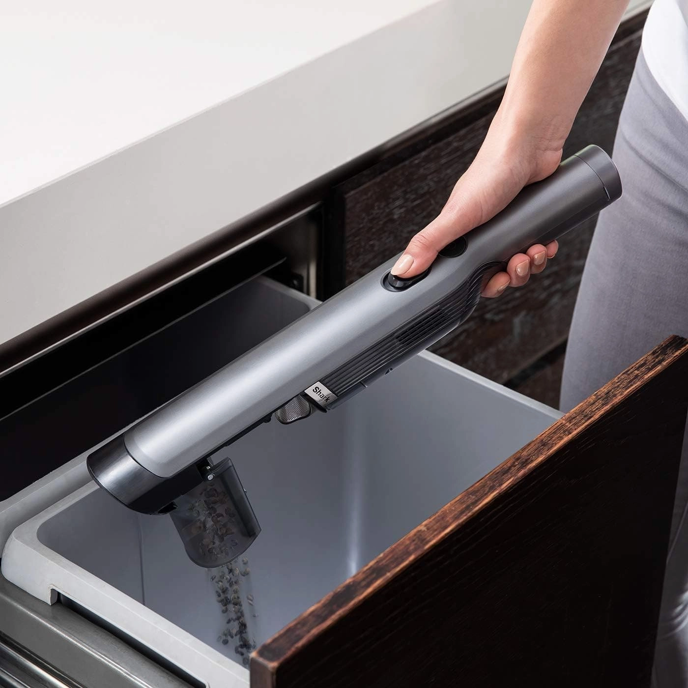 Shark WandVac Cordless Handheld Vacuum 1.0 - Lightweight, Powerful Suction with Multi-Tool Accessories, Charging Base, Grey