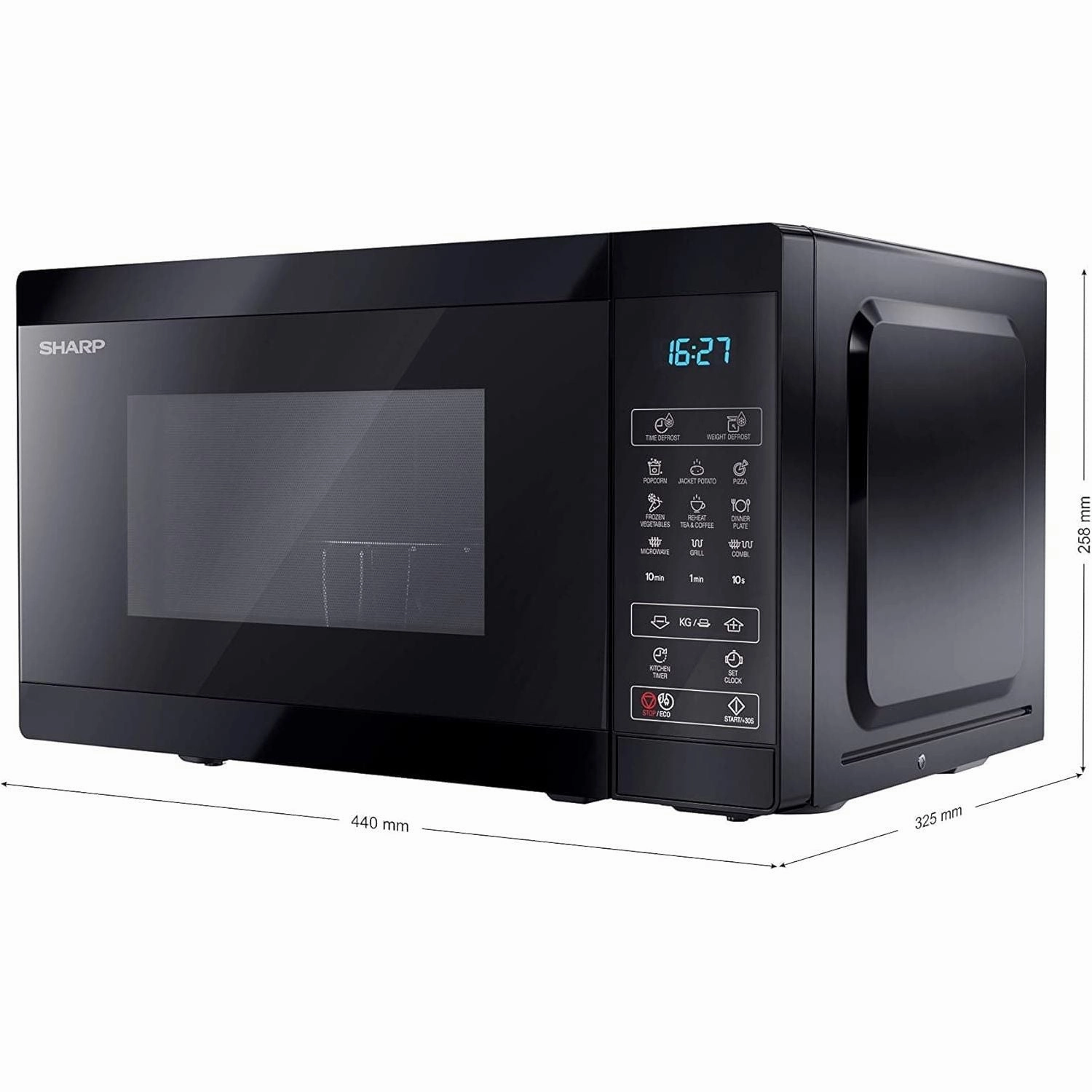 SHARP YC-MG02U-B Compact 20 Litre 800W Digital Microwave with 1000W Grill- Black