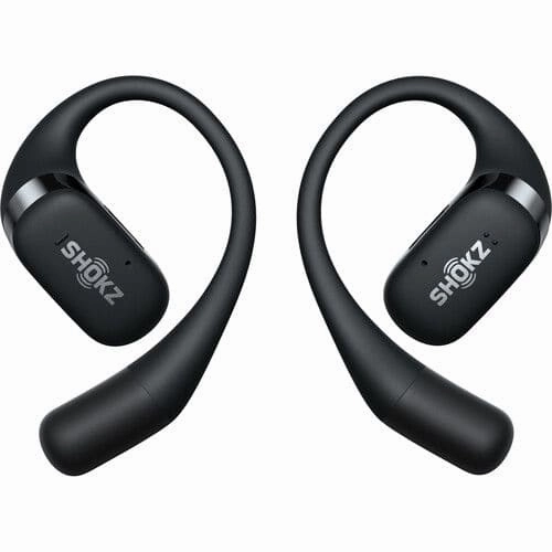 SHOKZ OpenFit True Wireless Open Ear Bluetooth Headphones with MIcrophone, Waterproof, Fast Charging, 28hr Playtime, Compatible with iPhone and Android - Black