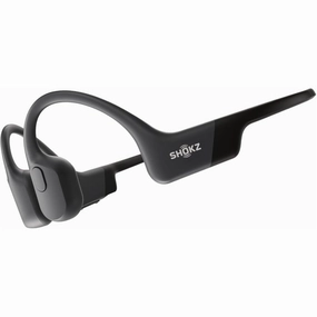 SHOKZ OpenRun Bone Conduction Headphones, Open-Ear Bluetooth Sports Earphones with Mic, IP67 Waterproof Wireless Headset for Running and Workout, 8H Playtime, USB-C - Black, Sport headband earbuds and headphones, true wireless earbuds, noise cancelling ear