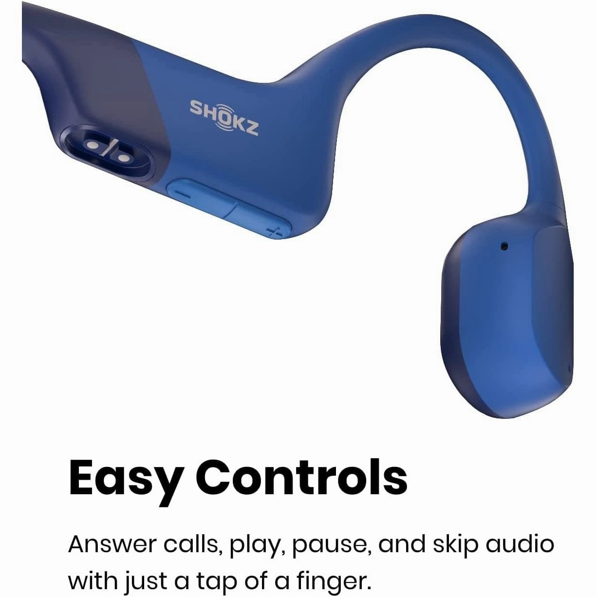 Shokz Openrun Mini Bone Conduction Sports Headphones, Bluetooth Wireless Earphones with Mic, 8H Playtime, Open-Ear Waterproof for Running Workout - Blue