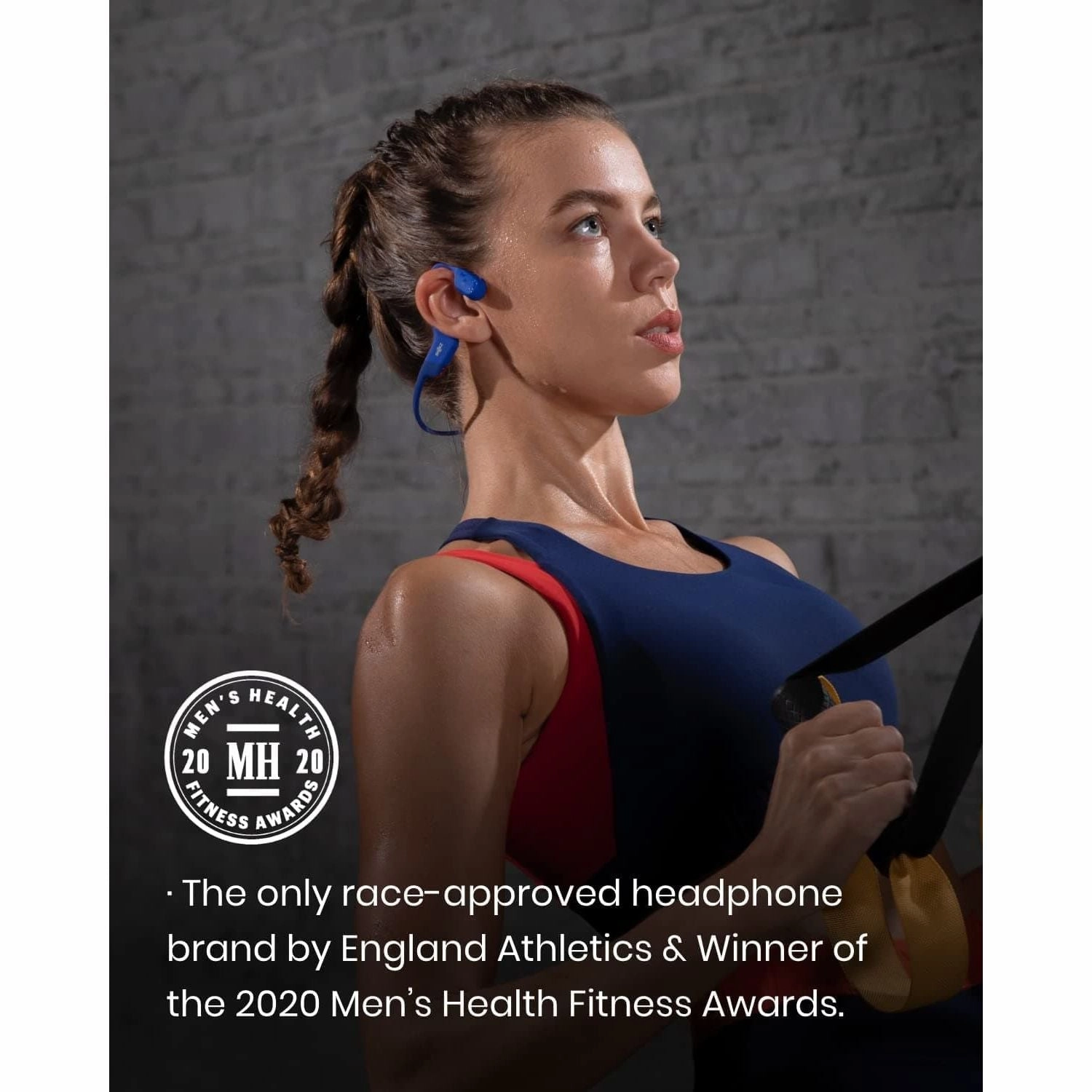 Shokz Openrun Mini Bone Conduction Sports Headphones, Bluetooth Wireless Earphones with Mic, 8H Playtime, Open-Ear Waterproof for Running Workout - Blue