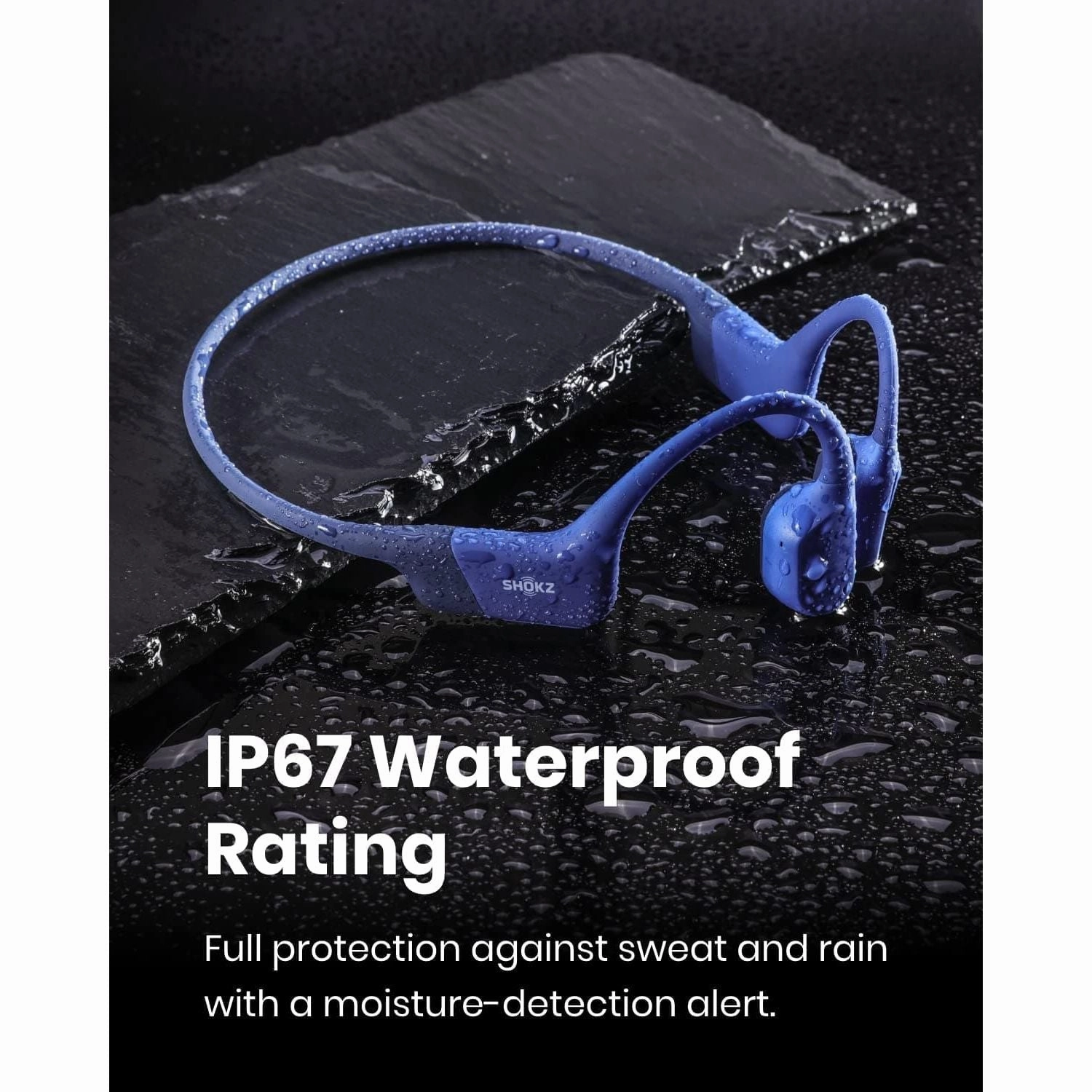 Shokz Openrun Mini Bone Conduction Sports Headphones, Bluetooth Wireless Earphones with Mic, 8H Playtime, Open-Ear Waterproof for Running Workout - Blue