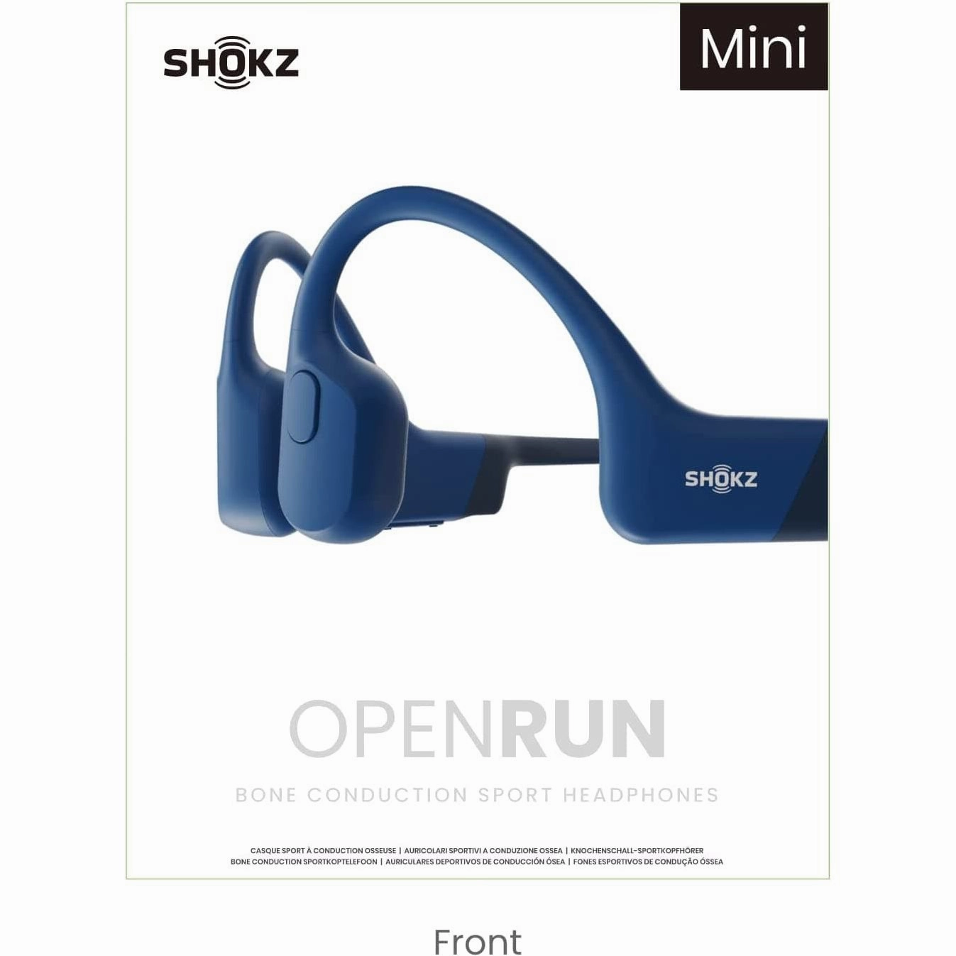 Shokz Openrun Mini Bone Conduction Sports Headphones, Bluetooth Wireless Earphones with Mic, 8H Playtime, Open-Ear Waterproof for Running Workout - Blue
