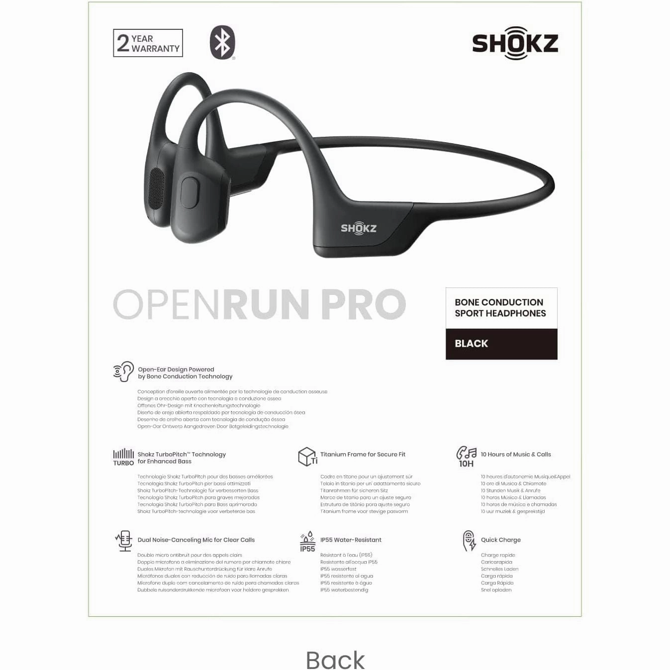 Shokz OpenRun Pro Bone Sound Headphones, Open Ear Sports Headphones with Microphone