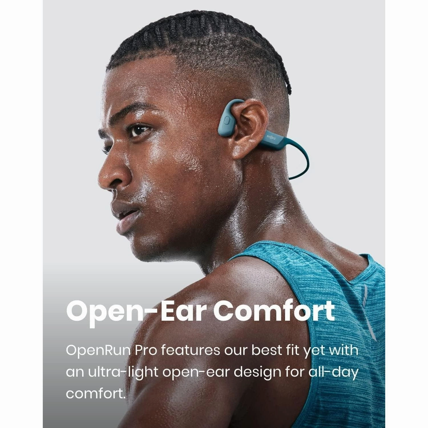 Shokz OpenRun Pro Water Resistance Wireless Bluetooth Bone Conduction Headphones - Cooldown Blue