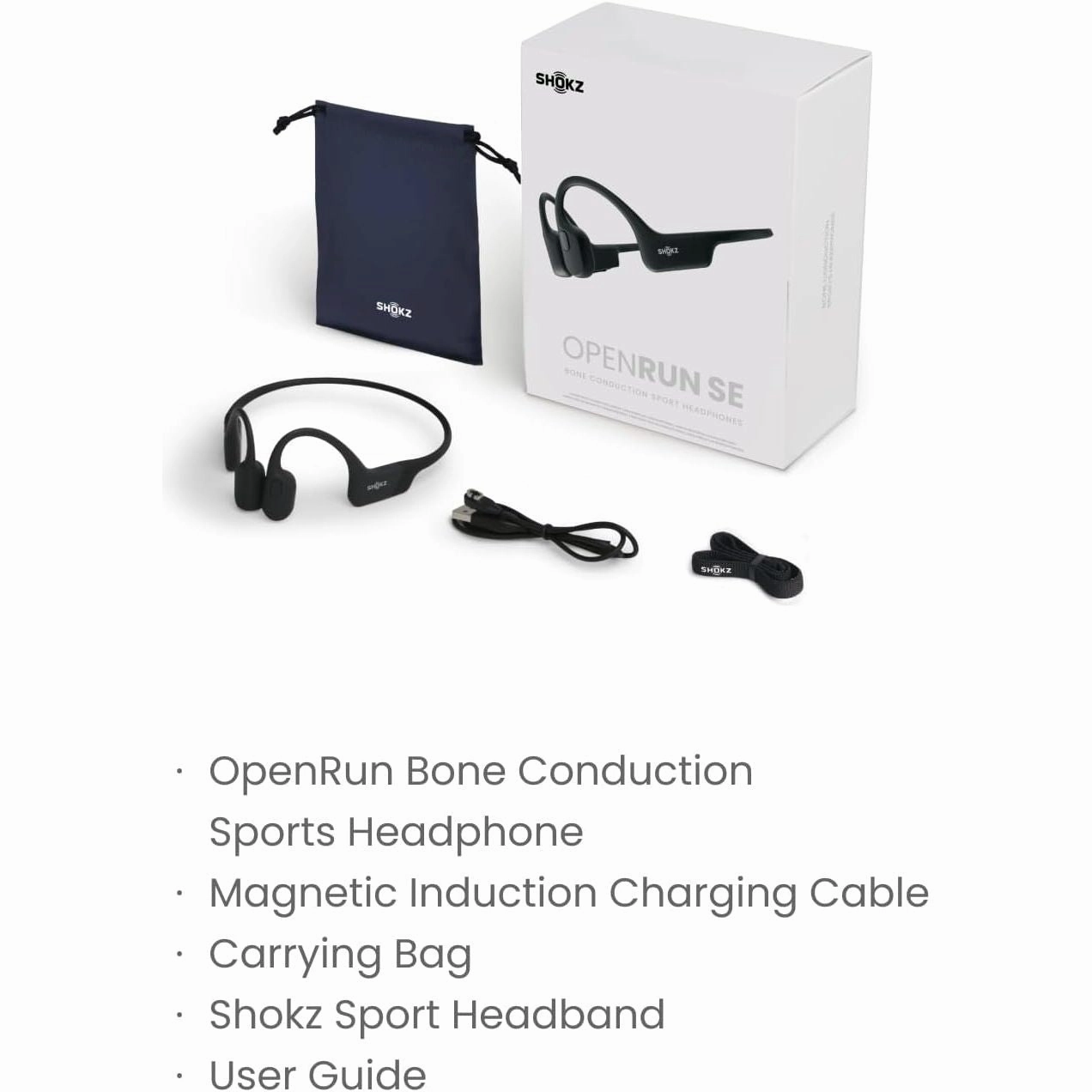 SHOKZ OpenRun SE Wireless Bone Conduction Headphones, [England Athletics Recommended] Open-Ear Bluetooth Earphones with Mic, Waterproof Sports Headset with 8H Playtime for Running Workout, Comet Grey