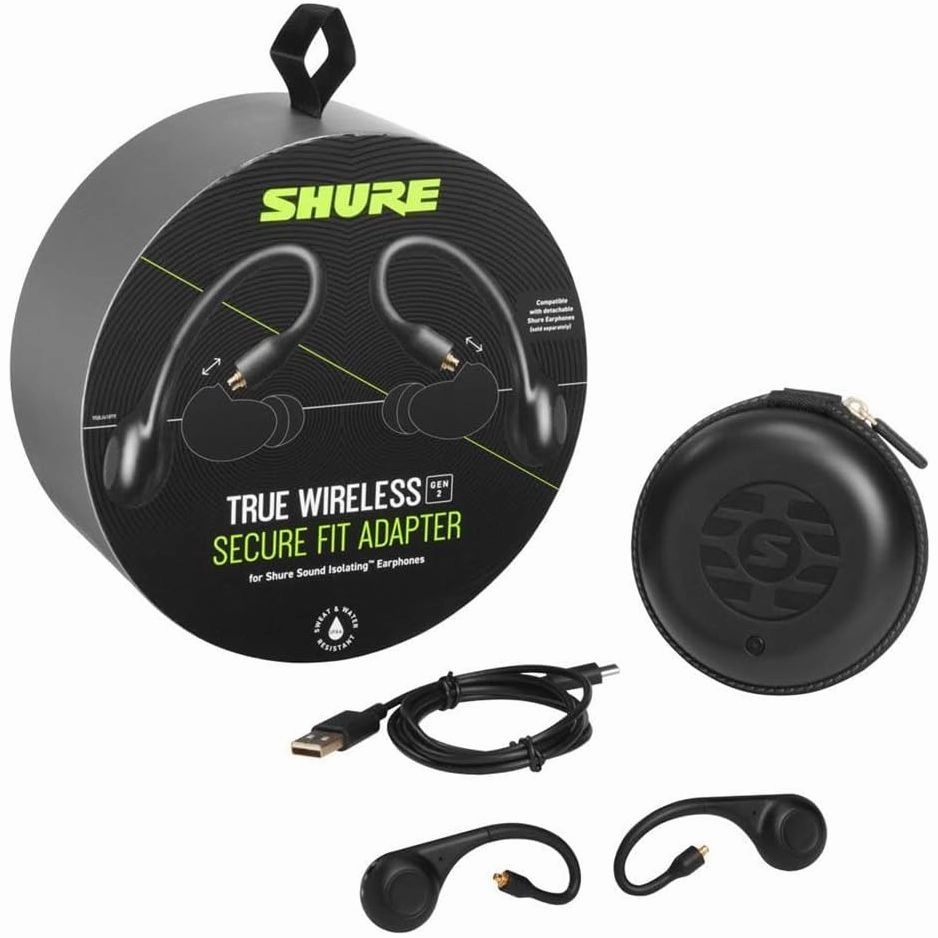Shure True Wireless Adapter (Gen 2) for Sound Isolating Earphones, Secure Over-Ear Fit, Bluetooth 5 Wireless Technology, Long Battery Life With Charging Case, & Fingertip Controls (RMCE-TW2-EFS)