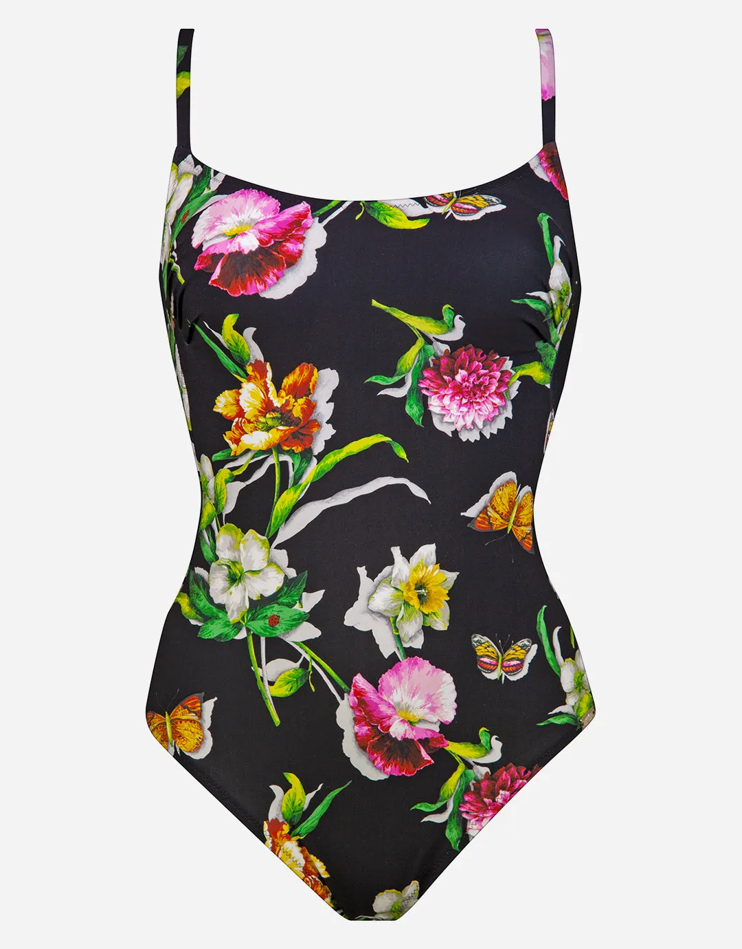 Siciliana Soft Cup Swimsuit - Black-Brights