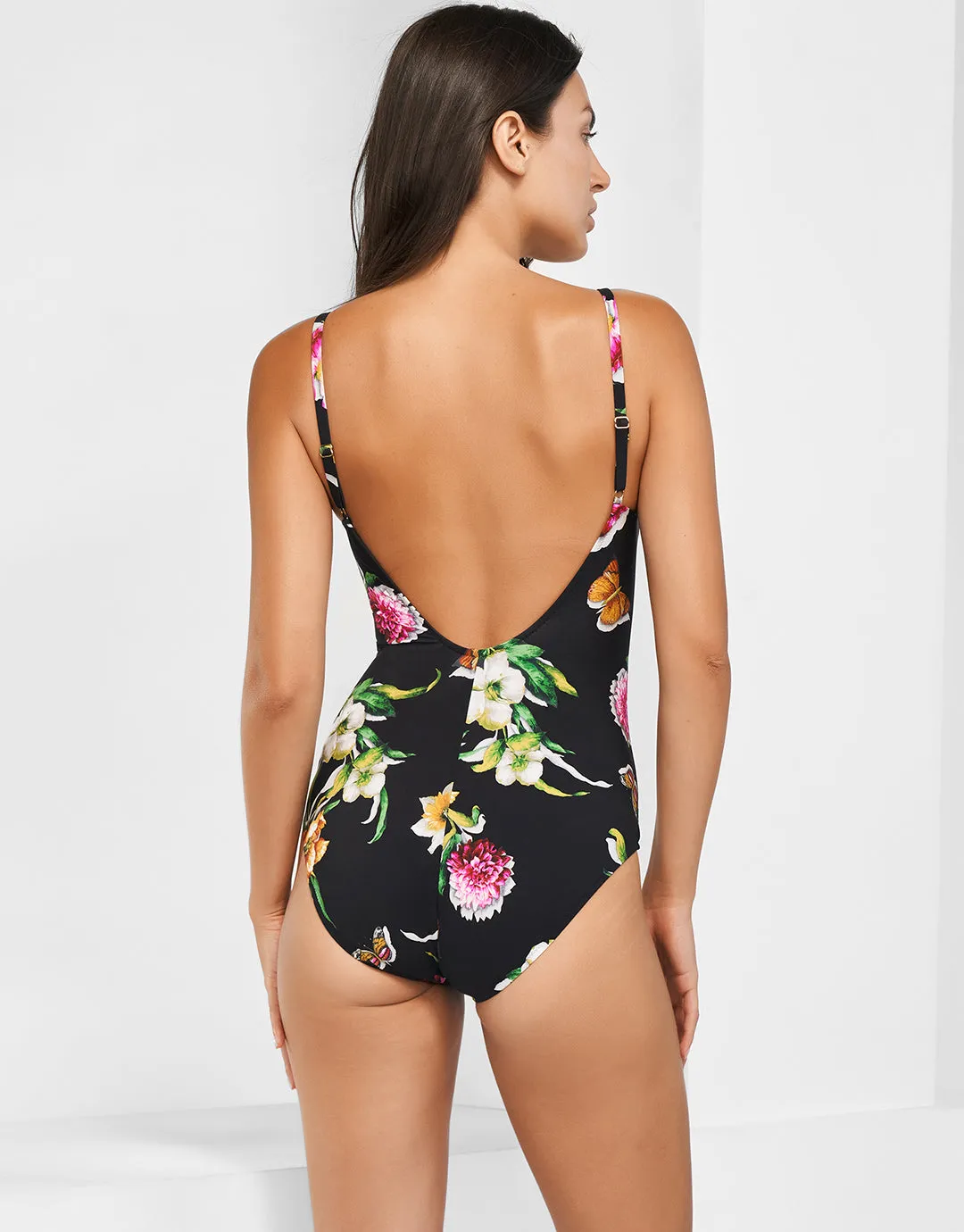 Siciliana Soft Cup Swimsuit - Black-Brights