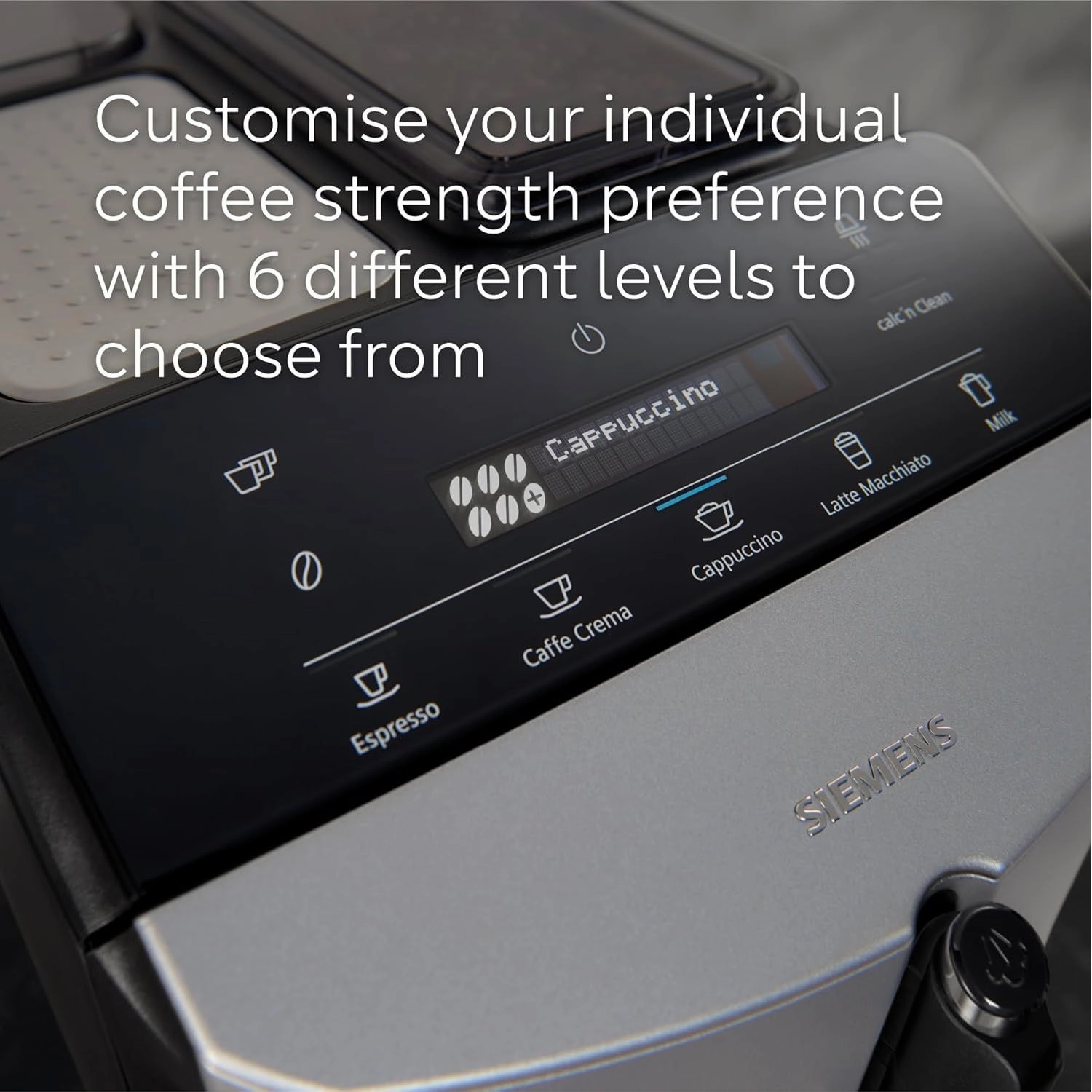 Siemens EQ300 Bean-to-Cup Coffee Machine (TF301G19)  Fully Automatic, Freestanding  Piano Black