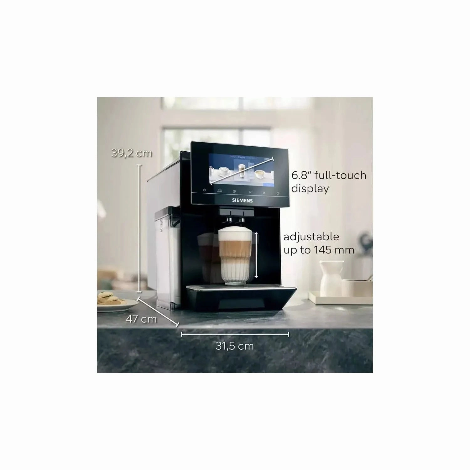 Siemens TQ903GB9 EQ900 Bean-to-Cup Coffee Machine  Black