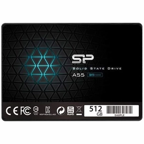 Silicon Power-512GB SSD 3D NAND A55 SLC Cache Performance Boost SATA III 2.5" 7mm (0.28") Internal Solid State - Drive Black computer accessories, buy computer parts, usb c hub for laptop