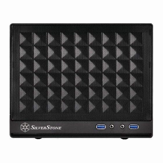 SilverStone Sugo SG13B C Mini-ITX Cube Case, Mesh Front, Compact Design - Black