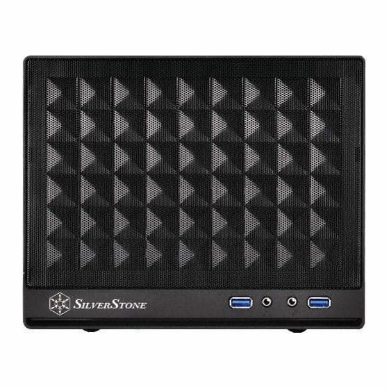 SilverStone Sugo SG13B C Mini-ITX Cube Case, Mesh Front, Compact Design - Black