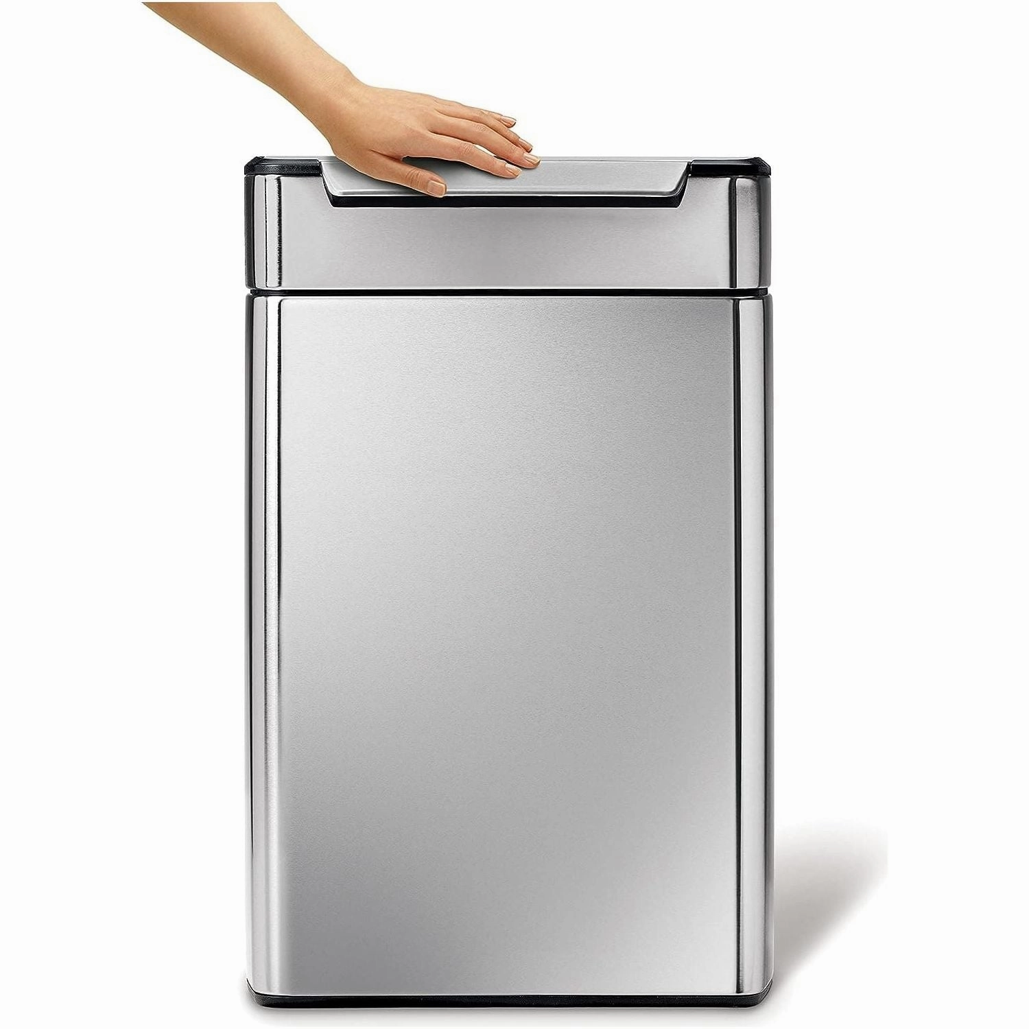 simplehuman CW2018 48L (24/24) Rectangular Touch-Bar Recycling Kitchen Bin - Brushed Stainless Steel