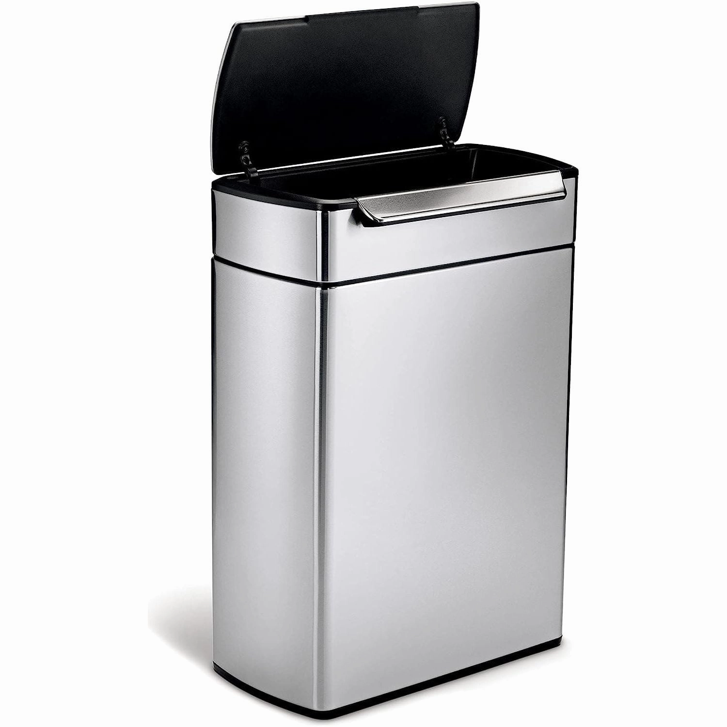 simplehuman CW2018 48L (24/24) Rectangular Touch-Bar Recycling Kitchen Bin - Brushed Stainless Steel