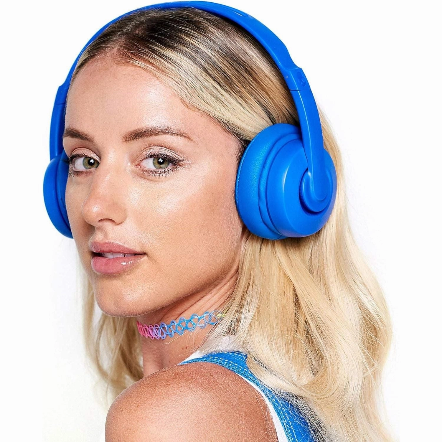 Skullcandy Cassette On-Ear Wireless Headphones, 22 Hr Battery, Microphone, Works with iPhone Android and Bluetooth Devices - Blue