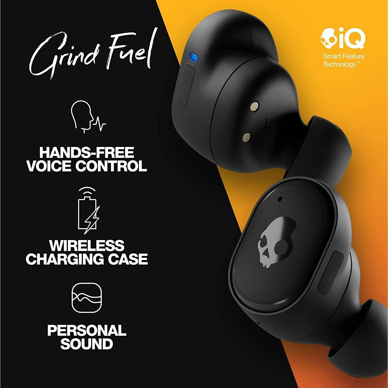 Skullcandy Grind Fuel True Wireless In-Ear Earbuds - Black (S2GFW-P740)