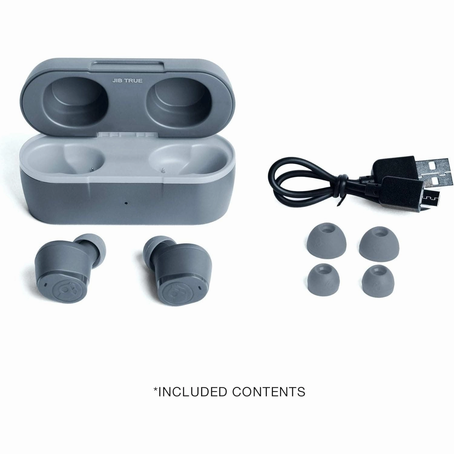 Skullcandy Jib True Wireless In-Ear Headphones, Bluetooth 5.0, IPX4 Water Resistant, 22 Hours Battery Life - Chill Grey.