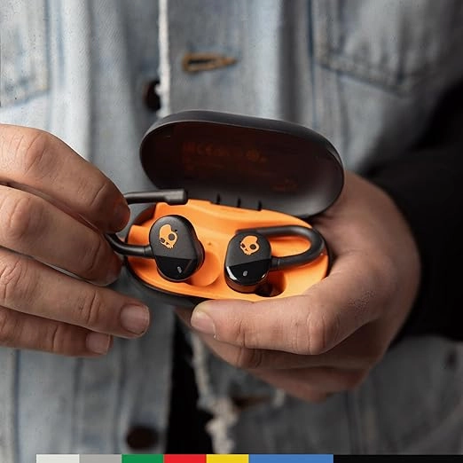 Skullcandy Push Play Active In-Ear Wireless Works with iPhone Android and Bluetooth Devices - True Black/Orange
