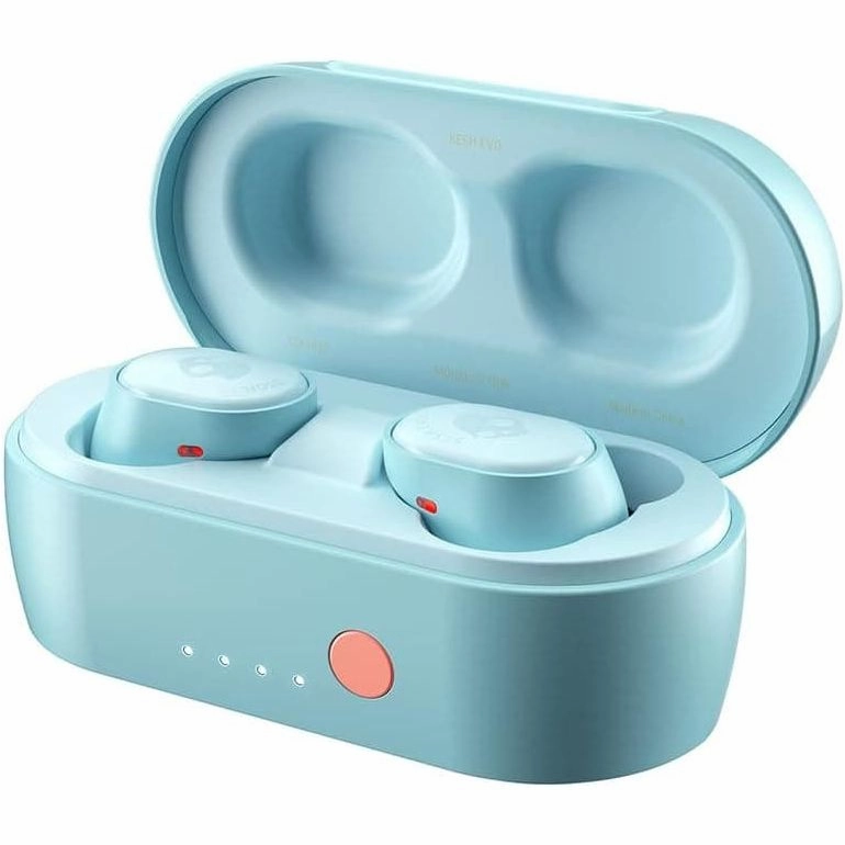 Skullcandy Sesh Evo True Wireless In-Ear Bluetooth Earbuds Compatible with iPhone and Android / Charging Case and Microphone / Great for Gym, Sports, and Gaming IP55 Water Dust Resistant - Blue