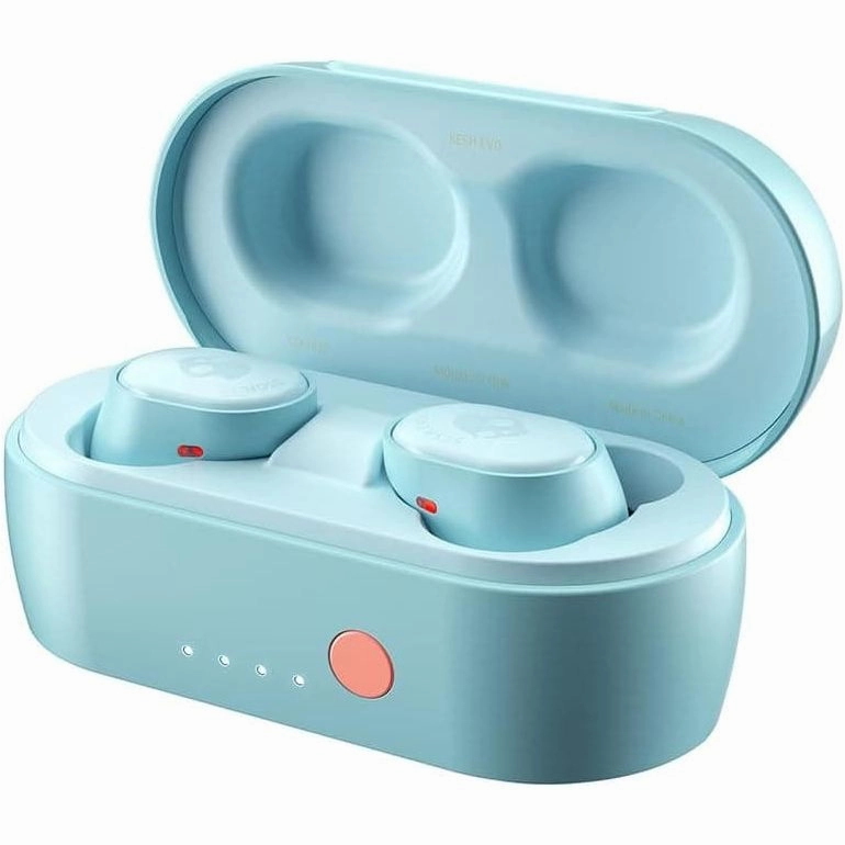 Skullcandy Sesh Evo True Wireless In-Ear Bluetooth Earbuds Compatible with iPhone and Android / Charging Case and Microphone / Great for Gym, Sports, and Gaming IP55 Water Dust Resistant - Blue