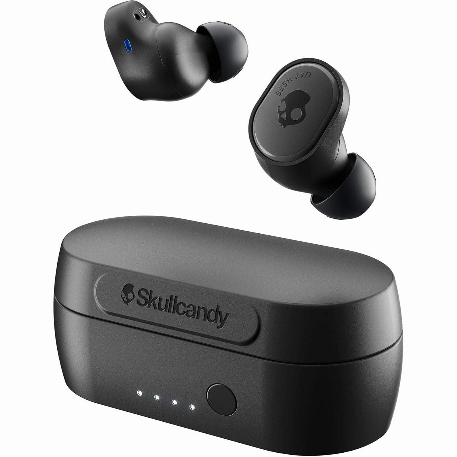 Skullcandy Sesh Evo True Wireless In-Ear Bluetooth Earbuds Compatible with iPhone and Android/Charging Case and Microphone/Great for Gym, Sports, and Gaming IP55 Water Dust Resistant - Black earbuds and headphones, true wireless earbuds, noise cancelling e