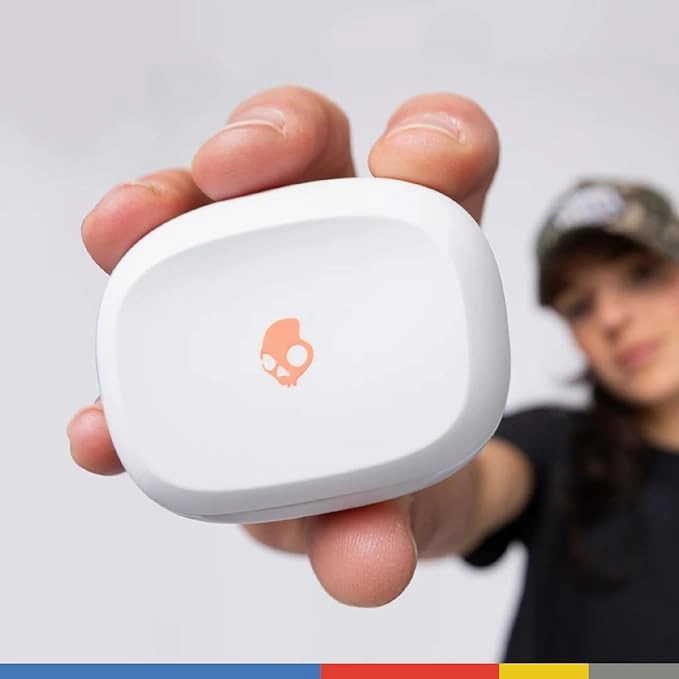Skullcandy Smokin Buds True Wireless Earbuds - Bone-Orange Glow