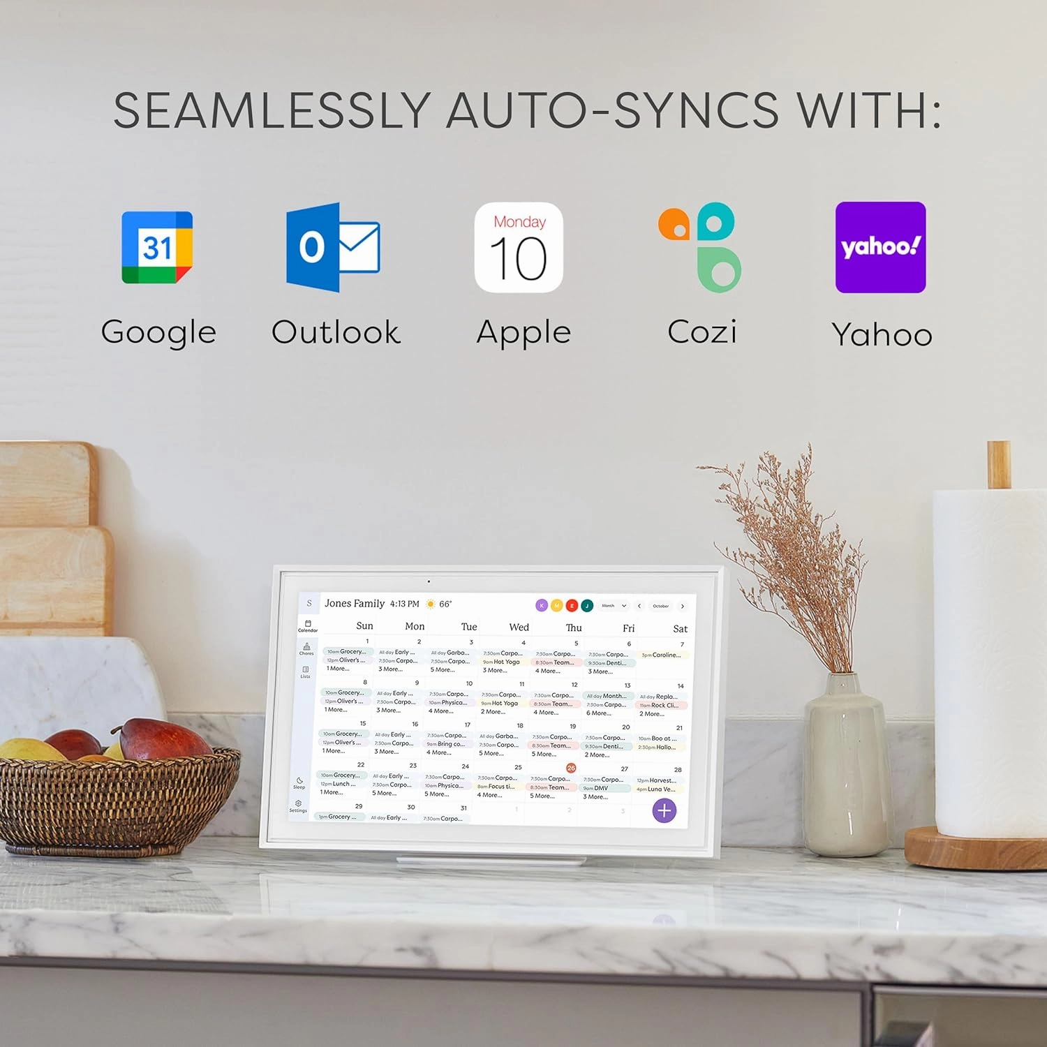 Skylight Calendar 15-inch Digital Calendar & Chore Chart  Smart Touchscreen Interactive Display