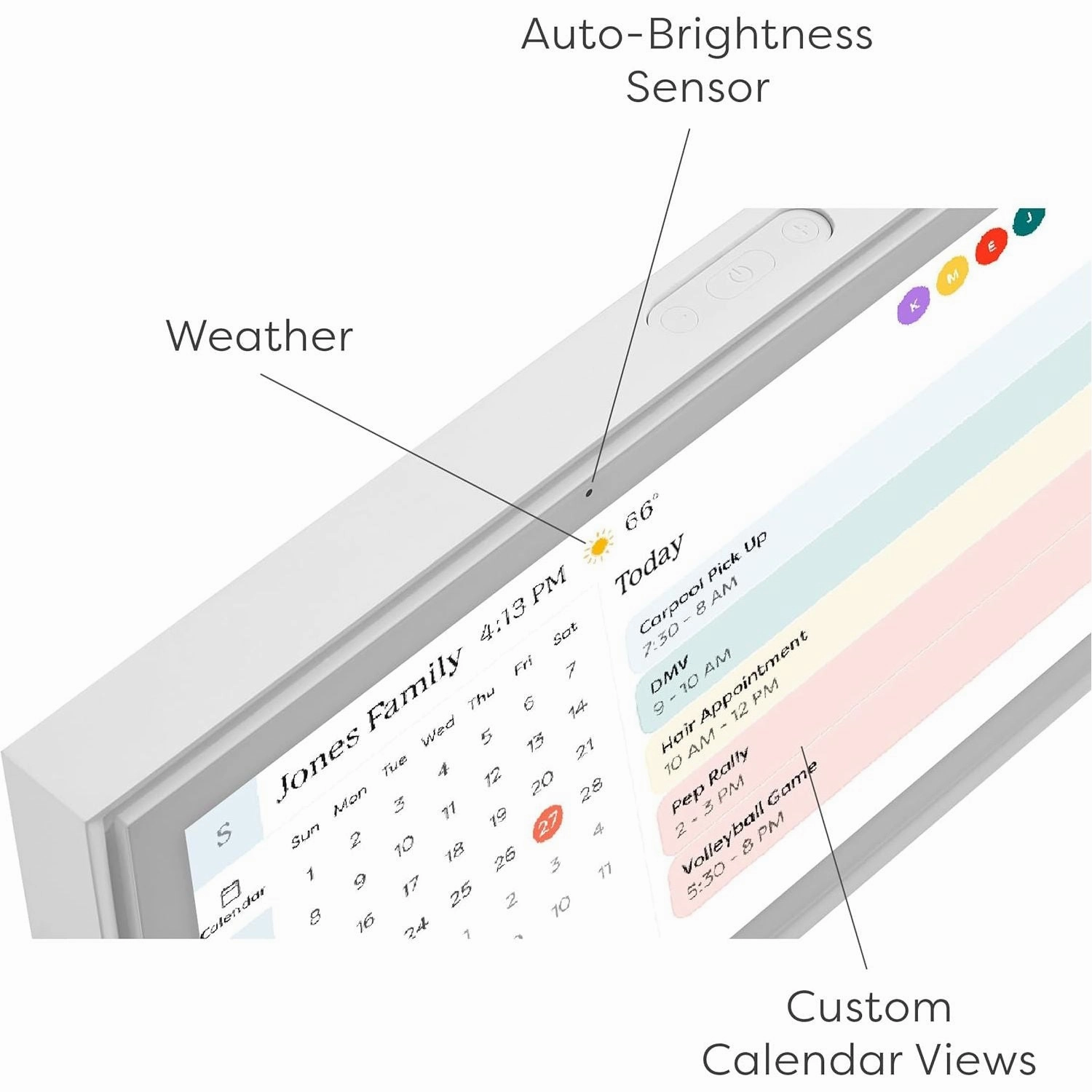 Skylight Calendar 15-inch Digital Calendar & Chore Chart  Smart Touchscreen Interactive Display