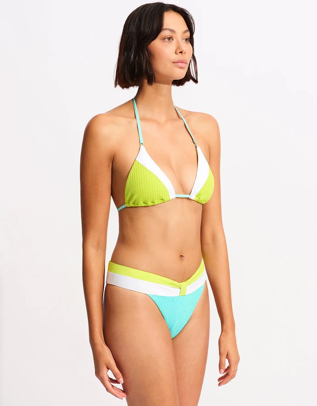 Slice of Splice Banded Bikini Pant - Lime Burst
