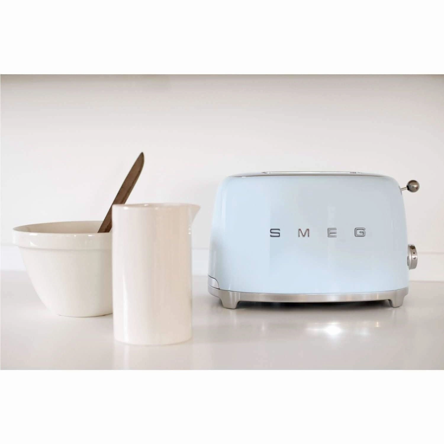 Smeg 2-Slice Toaster with Extra-Wide Slots & 3 Preset Options - Pastel Blue