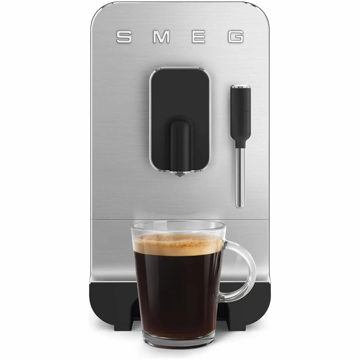 Smeg BCC02BLMUK Bean to Cup Coffee Machine, Retro 50's Style, Steam Wand, Matte Black