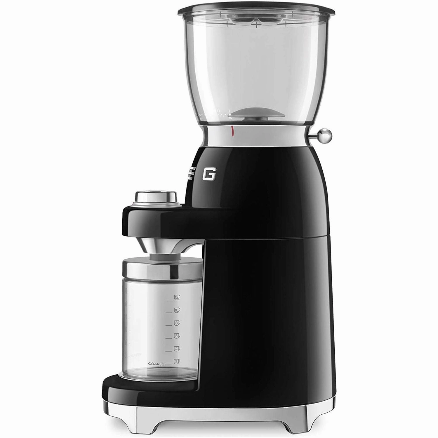 Smeg CGF01BLUK Coffee Grinder, Aluminium Construction, 50's Retro Style, 8 Programme Settings and 3 Grinding Grades, Black