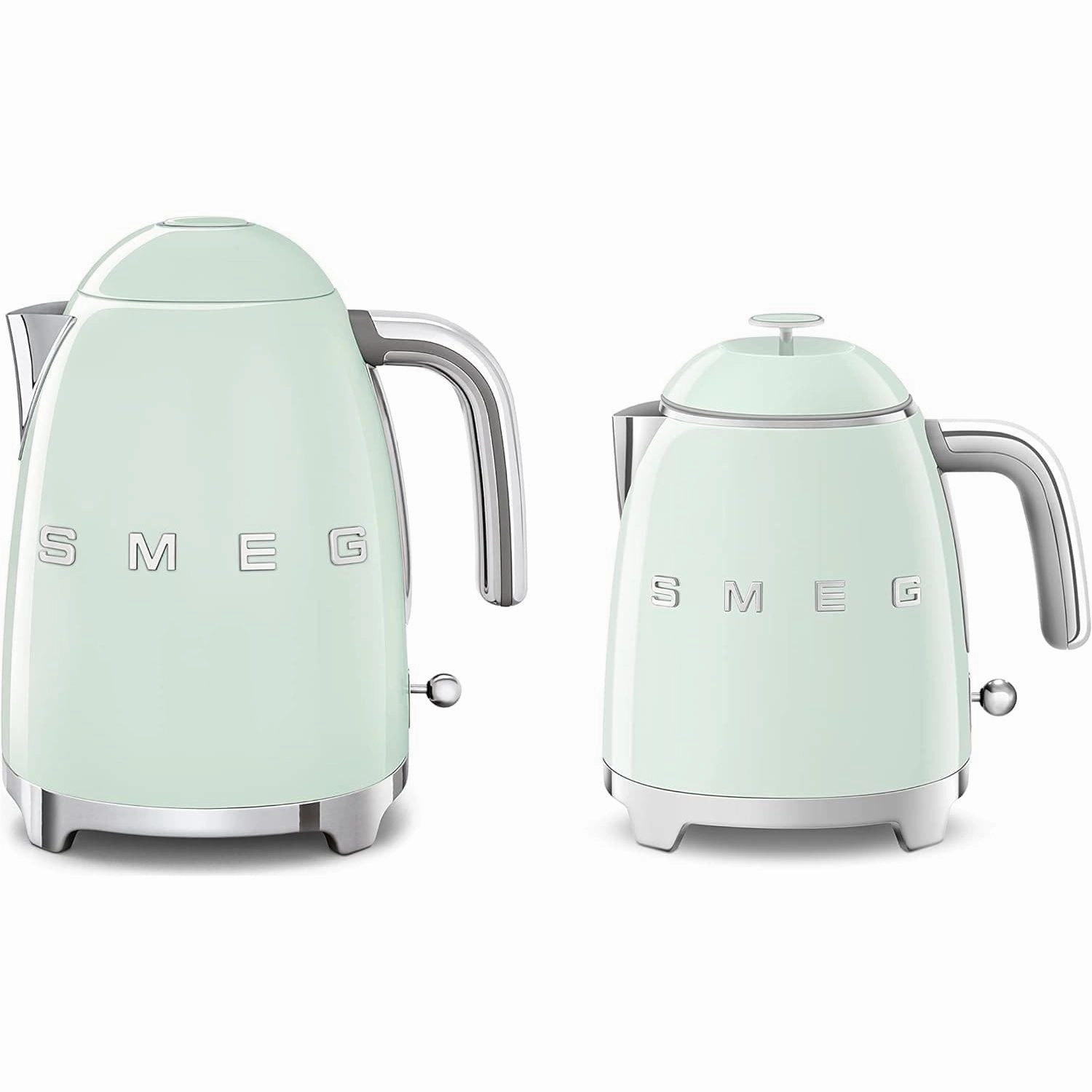 Smeg KLF05PGUK 0.8L Mini Kettle, Retro 50's Style, Anti-Slip Base, Auto Shut Off, 1400W, Pastel Green