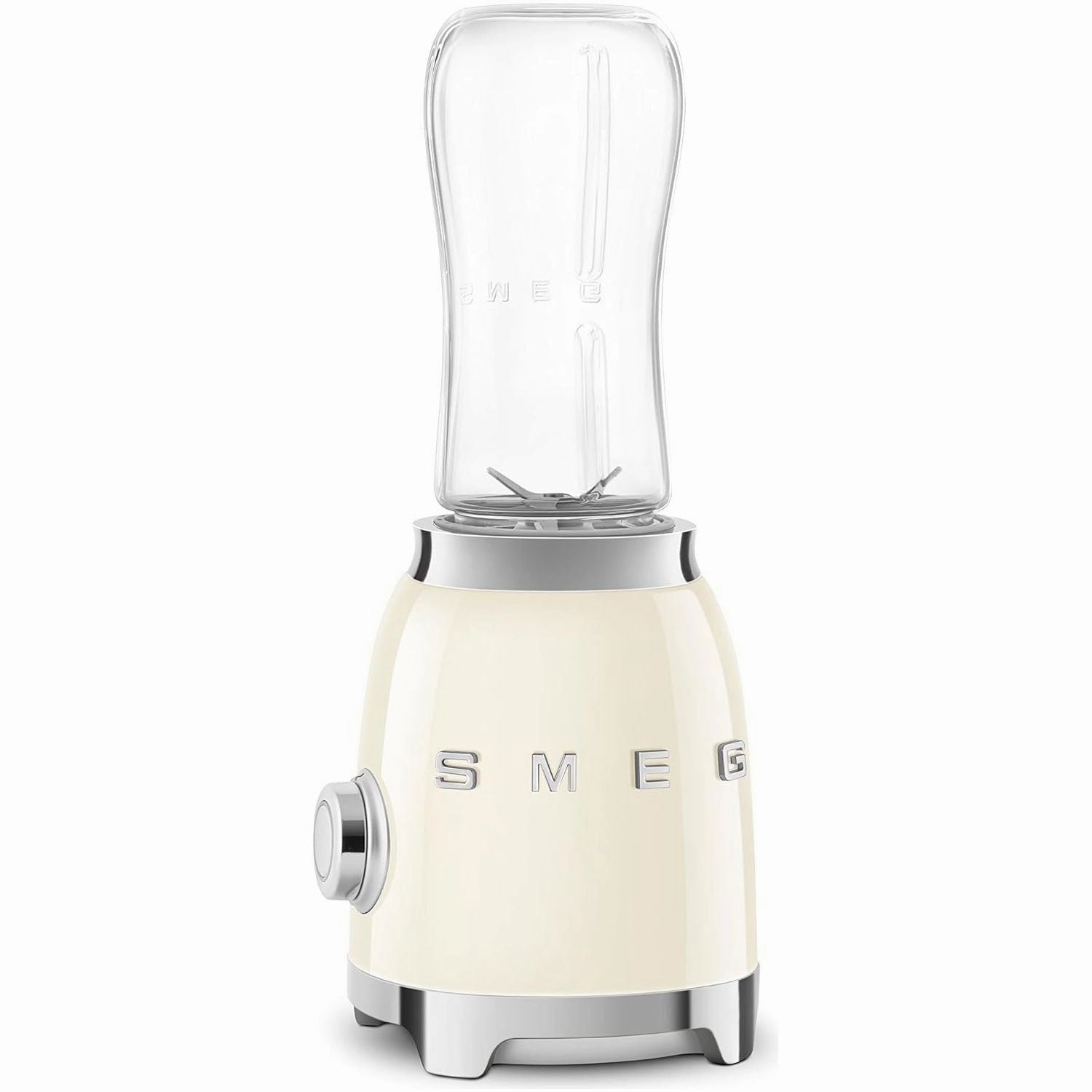 Smeg PBF01CRUK Retro 50s Style Personal Blender, 600ml, 2 Speed Settings, 2 Bottles-To-Go, 300W, Cream