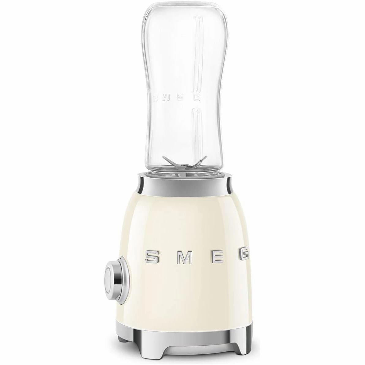 Smeg PBF01CRUK Retro 50s Style Personal Blender, 600ml, 2 Speed Settings, 2 Bottles-To-Go, 300W, Cream