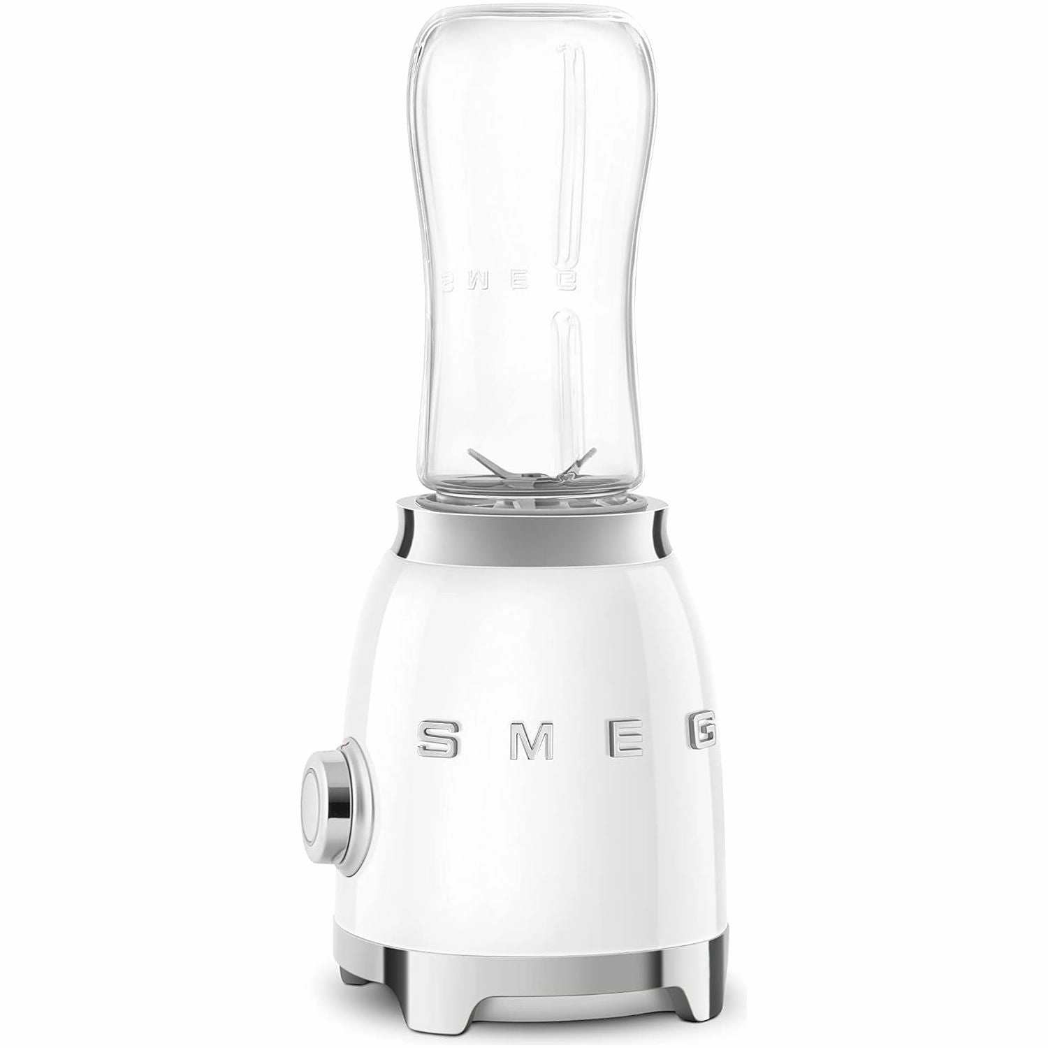Smeg PBF01WHUK Retro 50s Personal Blender - 300W, 600ml, 2 Bottles-To-Go, White