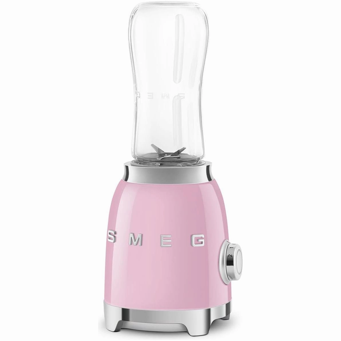 Smeg Retro 50s Style Personal Blender - 300W, 2 Speed, 2 Bottles-To-Go, 600ml - Pink
