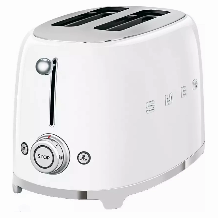 Smeg TSF01WHUK 50's Style Retro 2 Slice Toaster - White