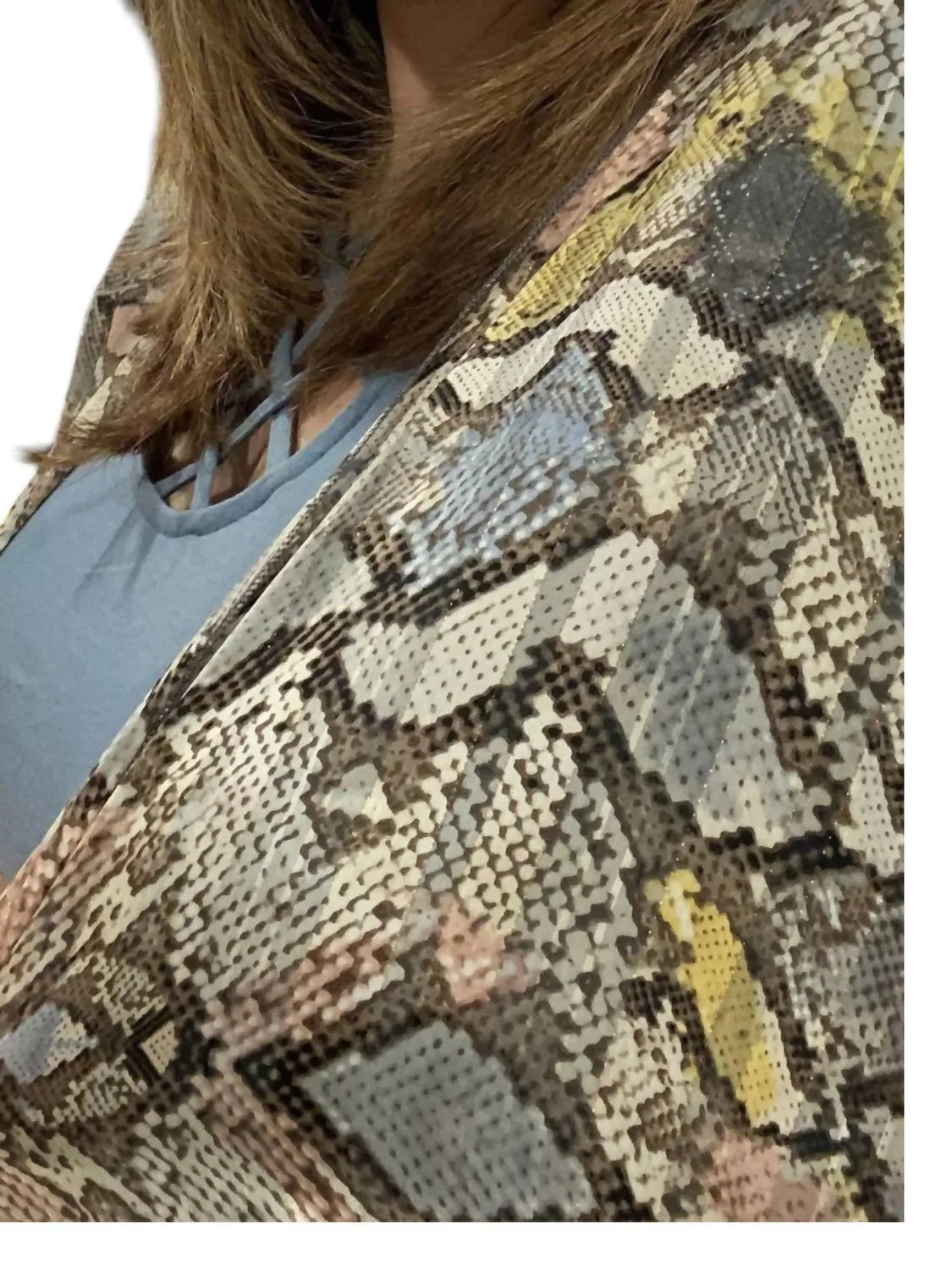 Snakeskin Kimono In Brown Multi
