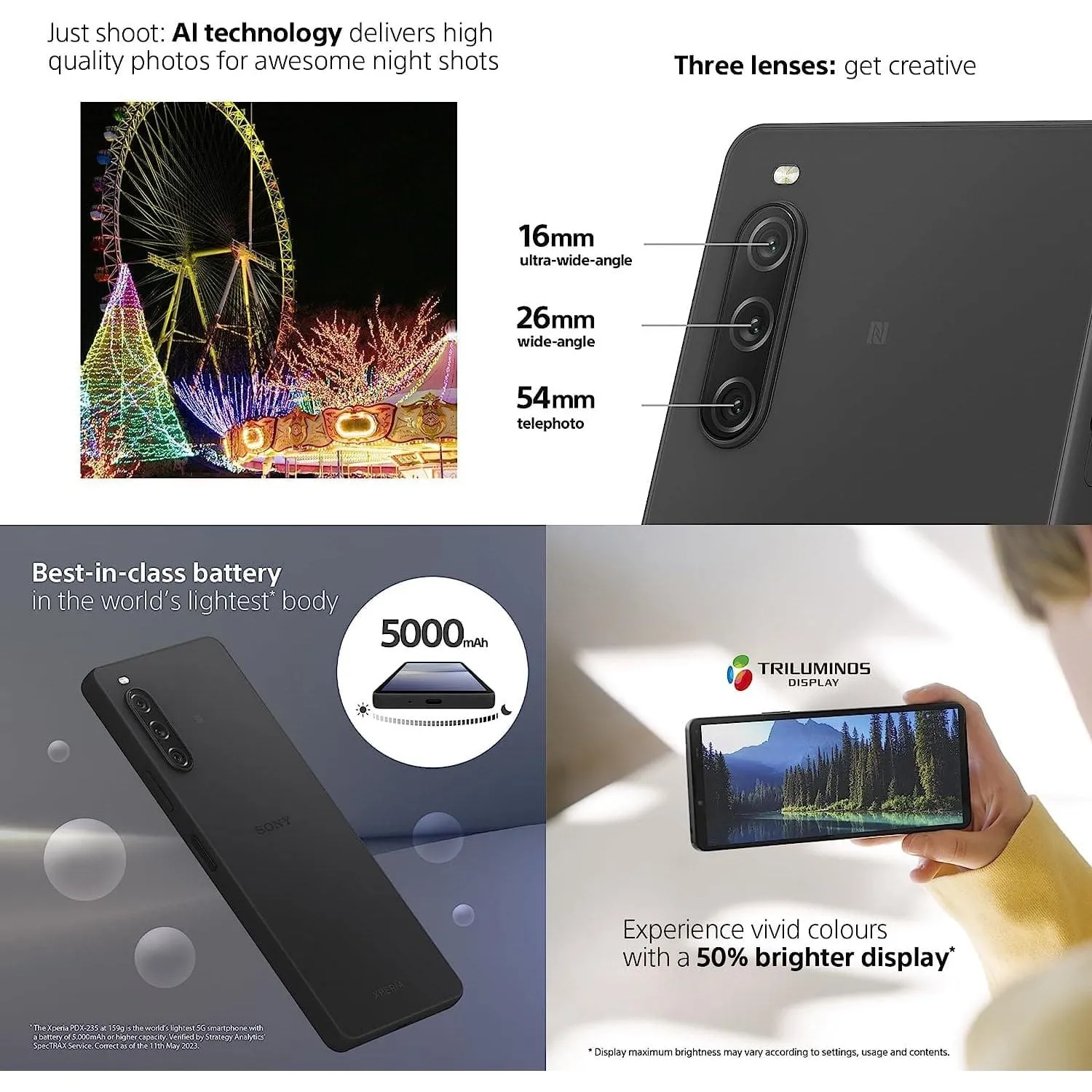 Sony Xperia 10 V 128GB Storage 6GB RAM Dual SIM - Black