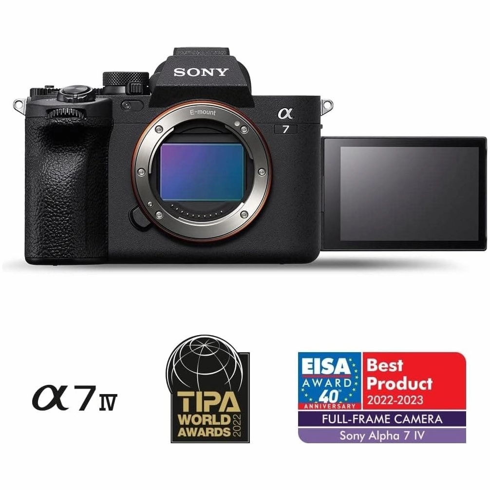 Sony Alpha 7 IV | Full-Frame Mirrorless Camera ( 33MP, Real-time autofocus, 10 fps, 4K60p, Vari-angle touch screen, Large capacity Z battery ), Black